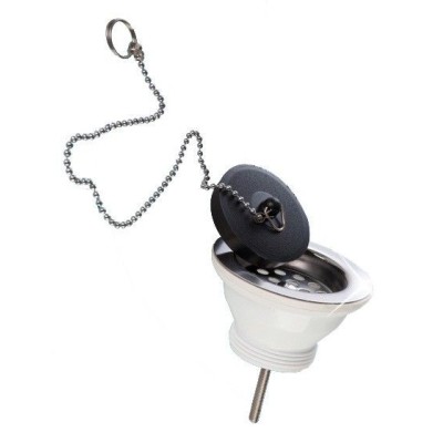 BONDE LAVABO A VIS D32MM AVEC CHAINETTE AQUAPLAST AQUAPLAST - 1