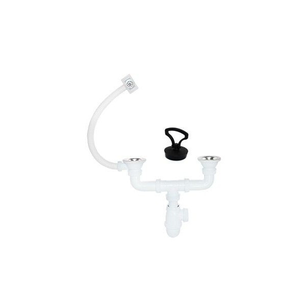 VIDAGE BI-BAC AVEC TROP PLEIN AVEC ANNEAU AQUAPLAST