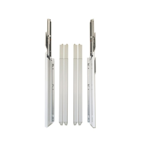 KIT METABOX AVEC 4 TUBES CARRES SOFT CLOSE 50CM BLANC BB1500DD DTC