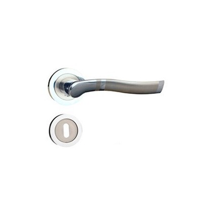 POIGNEE DE PORTE ROSACE 8055 TROU DE CLE CHROME-SATINE DELIA