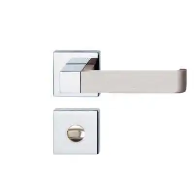 POIGNEE DE PORTE AVEC ROSACE 905586 CONDAMNATION CHROME-SATINE DELIA