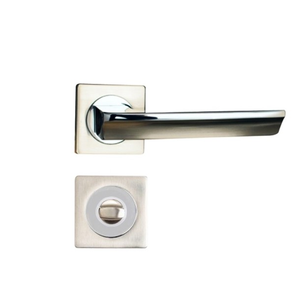 POIGNEE DE PORTE AVEC ROSACE 80202 CONDAMNATION CHROME-SATINE DELIA