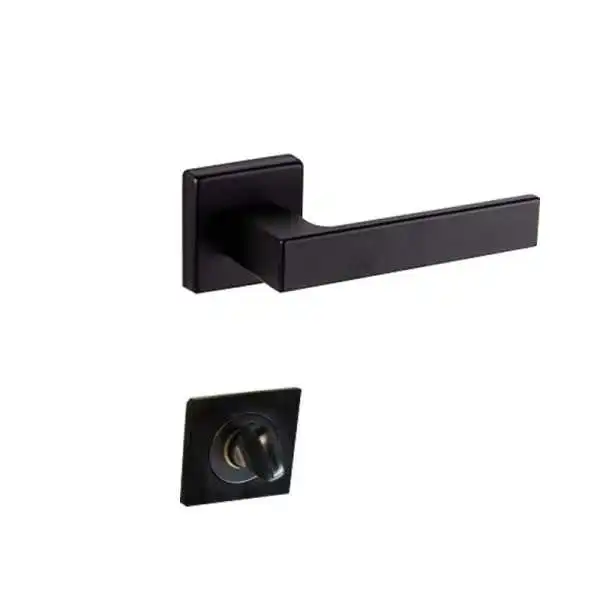 POIGNÉE DE PORTE SUR ROSACE ALHAMBRA CONDAMNATION NOIR MAT STAP