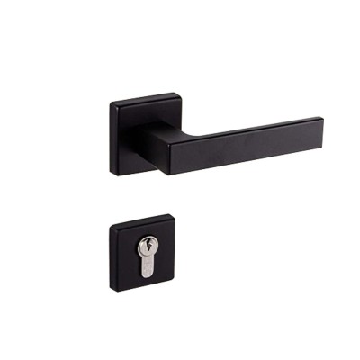 POIGNEE DE PORTE ROSACE ALHAMBRA TROU DE CYLINDRE NOIR MAT STAP STAP - 1