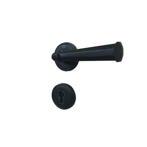 POIGNÉE DE PORTE AVEC ROSACE GENA TROU DE CYLINDRE NOIR CEBI