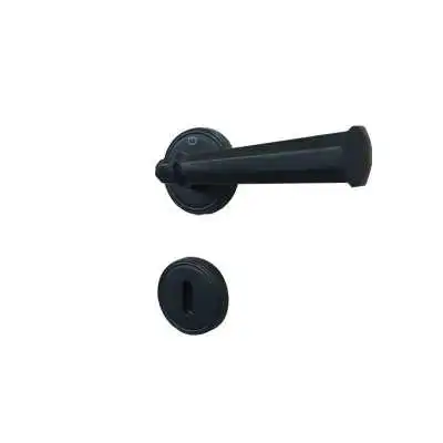 POIGNÉE DE PORTE AVEC ROSACE GENA TROU DE CLE NOIR CEBI CEBI - 1