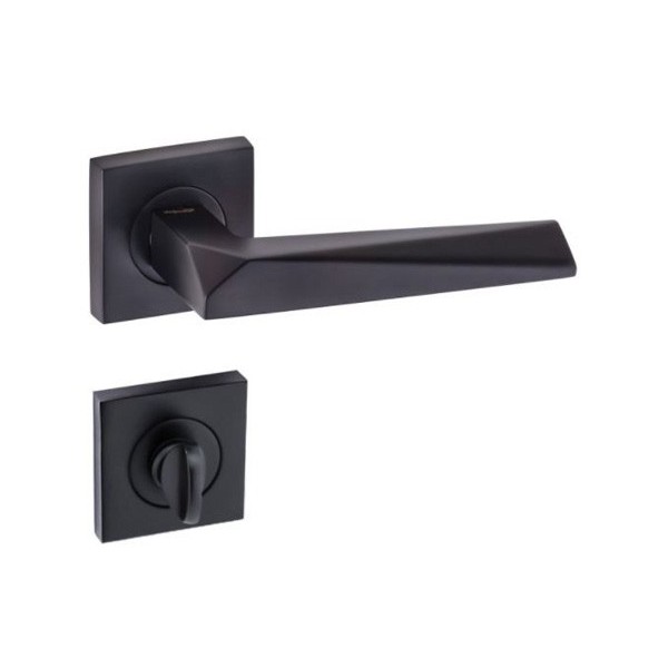 POIGNEE DE PORTE AVEC ROSACE PRIZMA CONDAMNATION NOIR MAT DOGANLAR