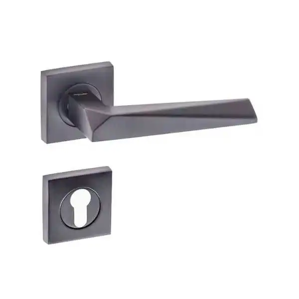 POIGNÉE DE PORTE AVEC ROSACE PRIZMA GRAND TROU GRIS DOGANLAR