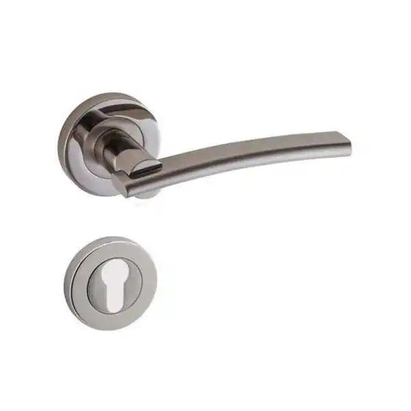 POIGNEE DE PORTE AVEC ROSACE LALE TROU DE CYLINDRE SATINE-CHROME DOGANLA