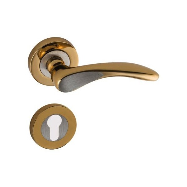 POIGNEE DE PORTE ROSACE YAKUT TROU DE CYLINDRE SATINE-ALBRIFINE DOGANLAR