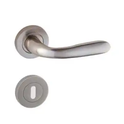 POIGNÉE DE PORTE AVEC ROSACE BORA TROU DE CLÉ SATINÉ DOGANLAR DOGANLAR - 1