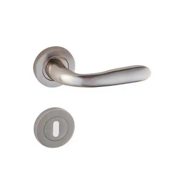 POIGNÉE DE PORTE AVEC ROSACE BORA TROU DE CLÉ SATINÉ DOGANLAR