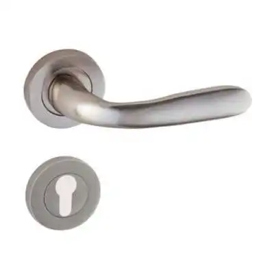 POIGNÉE DE PORTE AVEC ROSACE BORA TROU DE CYLINDRE SATINÉ DOGANLAR DOGANLAR - 1