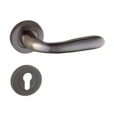 POIGNÉE DE PORTE AVEC ROSACE BORA TROU DE CYLINDRE GRIS DOGANLAR DOGANLAR - 1