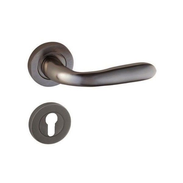 POIGNÉE DE PORTE AVEC ROSACE BORA TROU DE CYLINDRE GRIS DOGANLAR