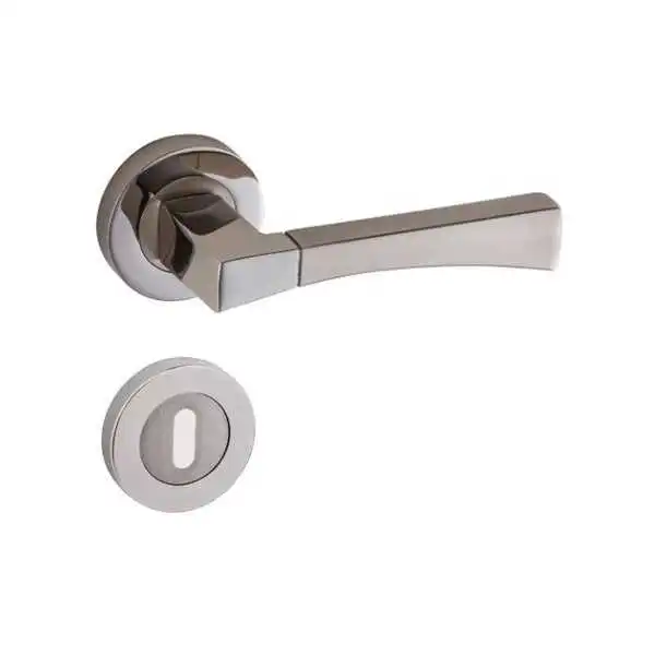 POIGNEE DE PORTE AVEC ROSACE SIMGE TROU DE CLE SATINE-CHROME DOGANLAR