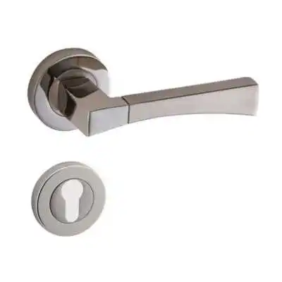 POIGNEE DE PORTE AVEC ROSACE SIMGE TROU DE CYLINDRE SATINE-CHROME DOGANLAR