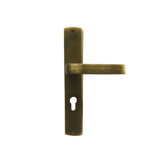 POIGNÉE DE PORTE SUR PLAQUE TUTKU GRAND TROU  BRONZE OLIFKA DOGANLAR