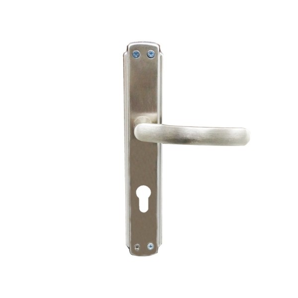 POIGNÉE DE PORTE SUR PLAQUE VERSAILLE TROU DE CYLINDRE SATIN STAP