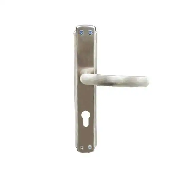 POIGNÉE DE PORTE SUR PLAQUE VERSAILLE TROU DE CYLINDRE SATIN STAP