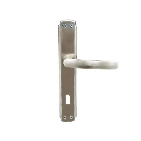 POIGNÉE DE PORTE SUR PLAQUE VERSAILLE TROU DE CLÉ SATIN STAP