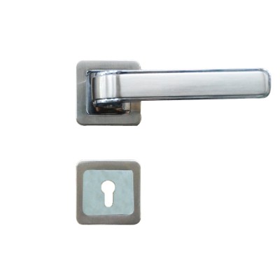 POIGNEE DE PORTE ROSACE 80313 TROU DE CYLINDRE CHROME-SATINE DELIA DELIA - 1