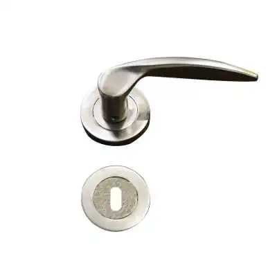 POIGNÉE DE PORTE SUR ROSACE CARTHAGE TROU DE CLÉ SATIN STAP STAP - 1