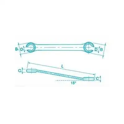 CLÉ À TUYAUTER DROITES 16-17MM ACEM ACEM - 1