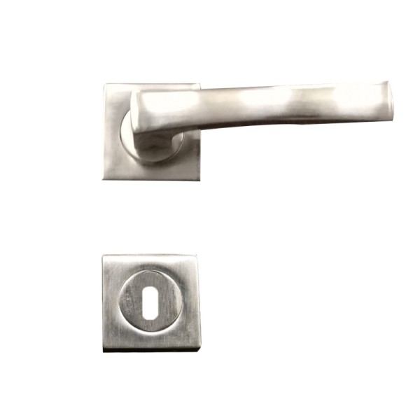 POIGNÉE DE PORTE SUR ROSACE ALHAMBRA TROU DE CLE SATIN STAP