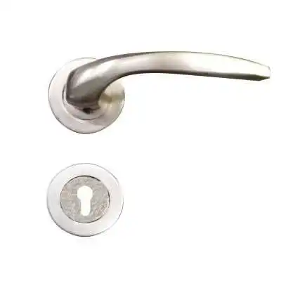 POIGNÉE DE PORTE SUR ROSACE DOLMABAHCE TROU DE CYLINDRE SATIN STAP STAP - 1