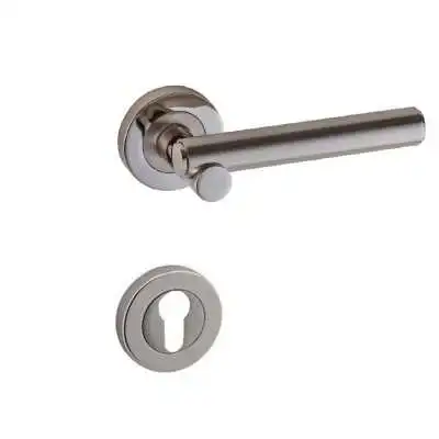 POIGNEE DE PORTE AVEC ROSACE DORUK TROU DE CYLINDRE SATINE-CHROME DOGANLAR