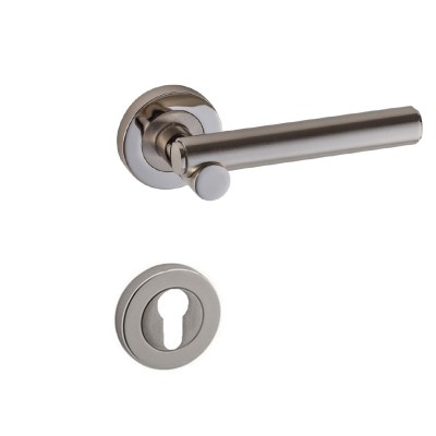 POIGNEE DE PORTE ROSACE DORUK TROU DE CYLINDRE SATINE-CHROME DOGANLAR