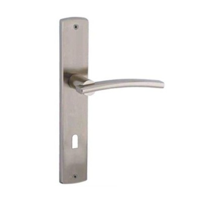 POIGNEE DE PORTE PLAQUE LALE TROU DE CLE SATINE-CHROME DOGANLAR DOGANLAR - 1