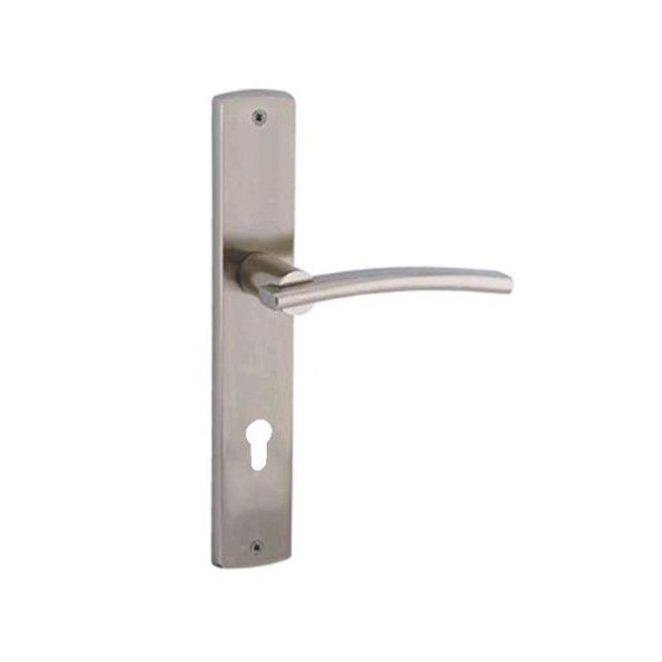 POIGNÉE DE PORTE SUR PLAQUE LALE GRAND TROU SATIN-CHROMÉ DOGANLAR