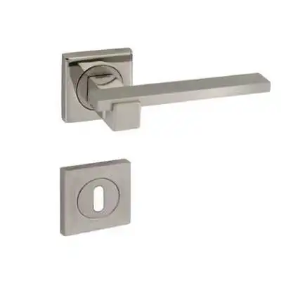 POIGNEE DE PORTE AVEC ROSACE PAYTAZ TROU DE CLE SATINE-CHROME DOGANLAR