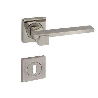 POIGNEE DE PORTE ROSACE PAYTAZ TROU DE CLE SATINE-CHROME DOGANLAR