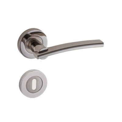 POIGNEE DE PORTE ROSACE LAMA TROU DE CLE SATINE-CHROME DOGANLAR