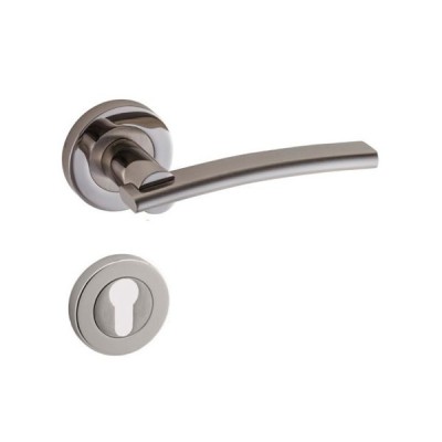 POIGNEE DE PORTE ROSACE LAMA TROU DE CYLINDRE SATINE-CHROME DOGANLAR