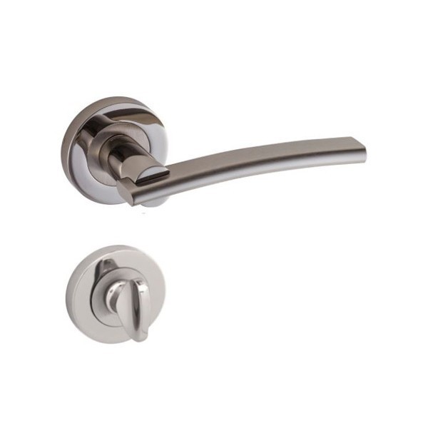 POIGNEE DE PORTE AVEC ROSACE LAMA CONDAMNATION SATINE-CHROME DOGANLAR