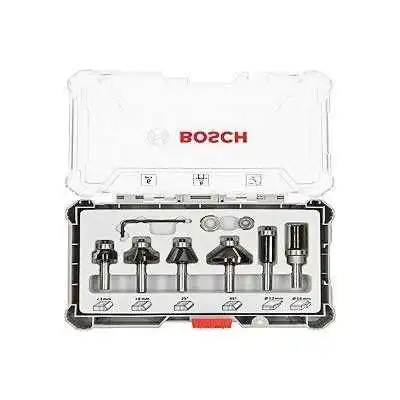 KIT DE 6 FRAISES À ARASER ET DE BORDAGE À QUEUE DE 8MM BOSCH BOSCH - 1