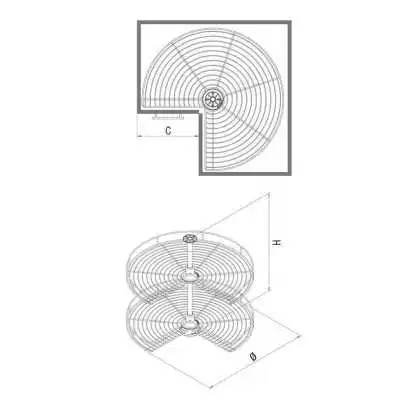 3/4 DE LUNE 2PANIERS 2FAÇADES 32CM STARAX STARAX - 2
