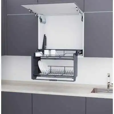 ÉLÉVATEUR ÉTAGÈRE À DEUX COUCHES NOIR 90CM STARAX STARAX - 1