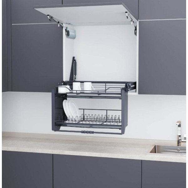 ÉLÉVATEUR ÉTAGÈRE À DEUX COUCHES NOIR 90CM STARAX