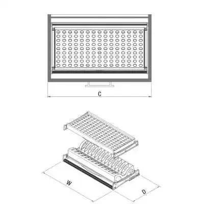 SUPPORT DE PLAQUE TRANSPARENT DE PROFIL EN ALUMINIUM AVEC PLATEAU EN PLASTIQUE 60CM STARAX